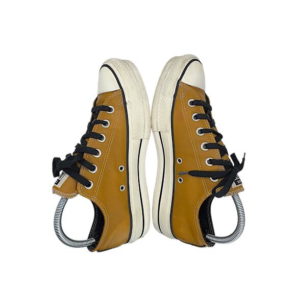 Converse Chuck Taylor All Star Low Brown Leather Black Trim Sneakers Men’s 9 - Picture 7 of 12